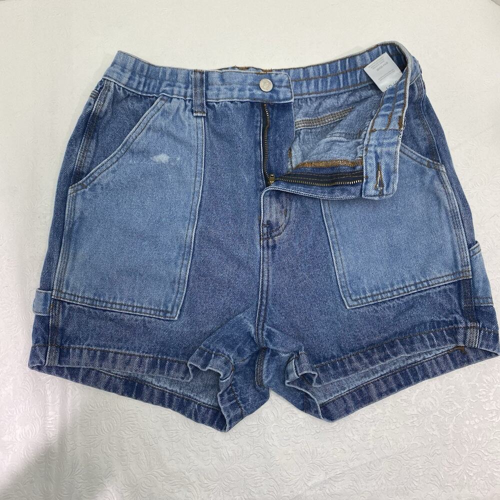 Simple Society Women's Junior's Sz 13 / 31 Two Tone Blue Denim Carpenter Shorts